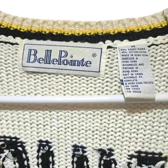 Rare Vintage Knit Belle Pointe Michigan Wolverines Cardigan Size M - Picture 5 of 7